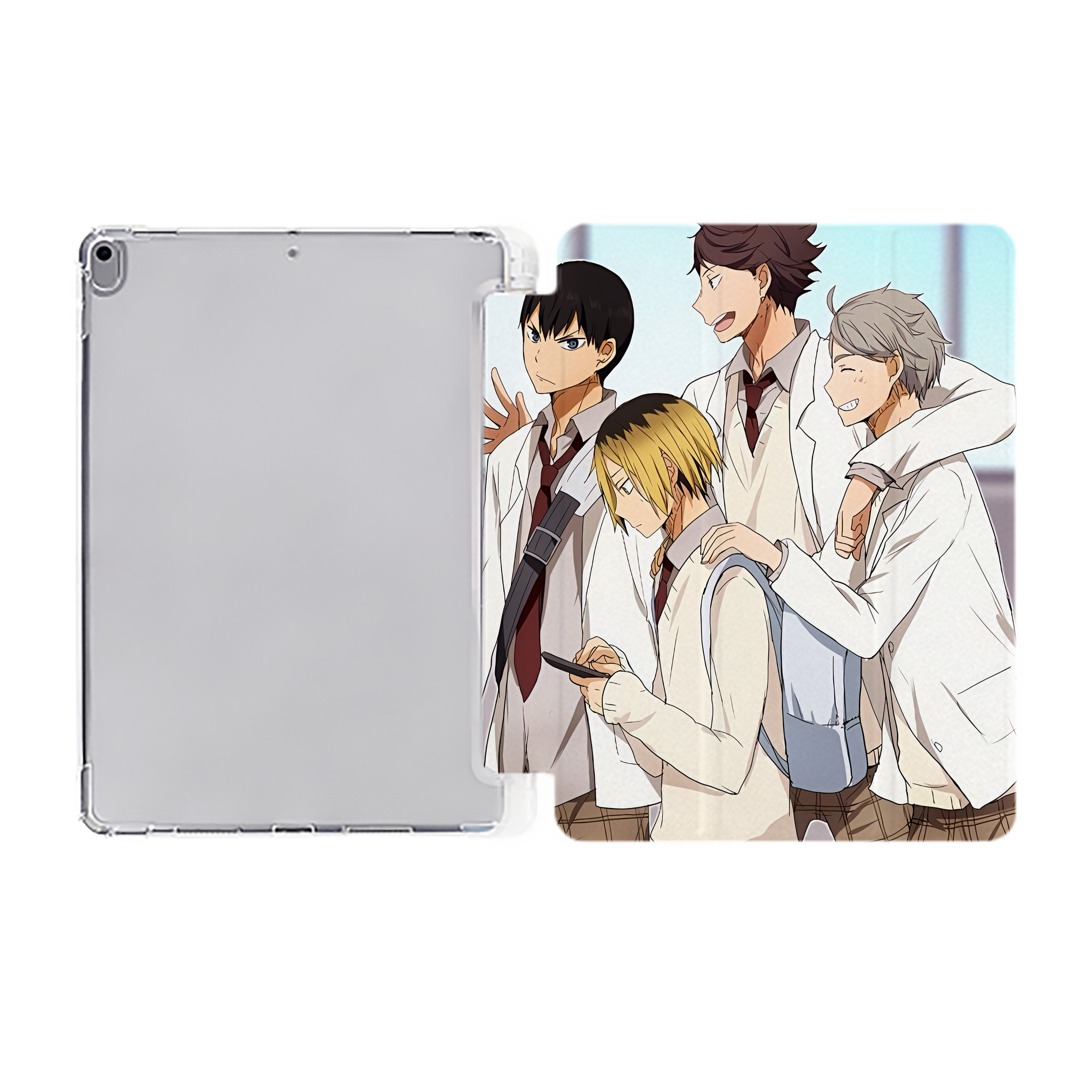 （画像用） ハイキュー!! Haikyu!! IPad ケース ペン収納付き 三つ折りスタンド PUレザー×シリコン 対応機種9.5/10.5/10.9インチ